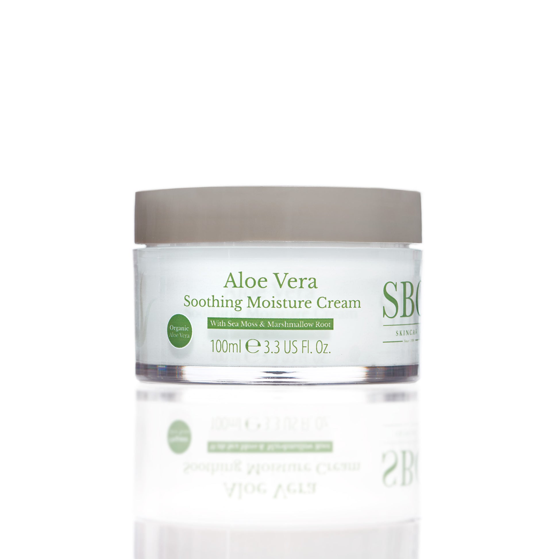 SBC Skincare's Aloe vera Soothing Moisture Cream 100ml on a white background