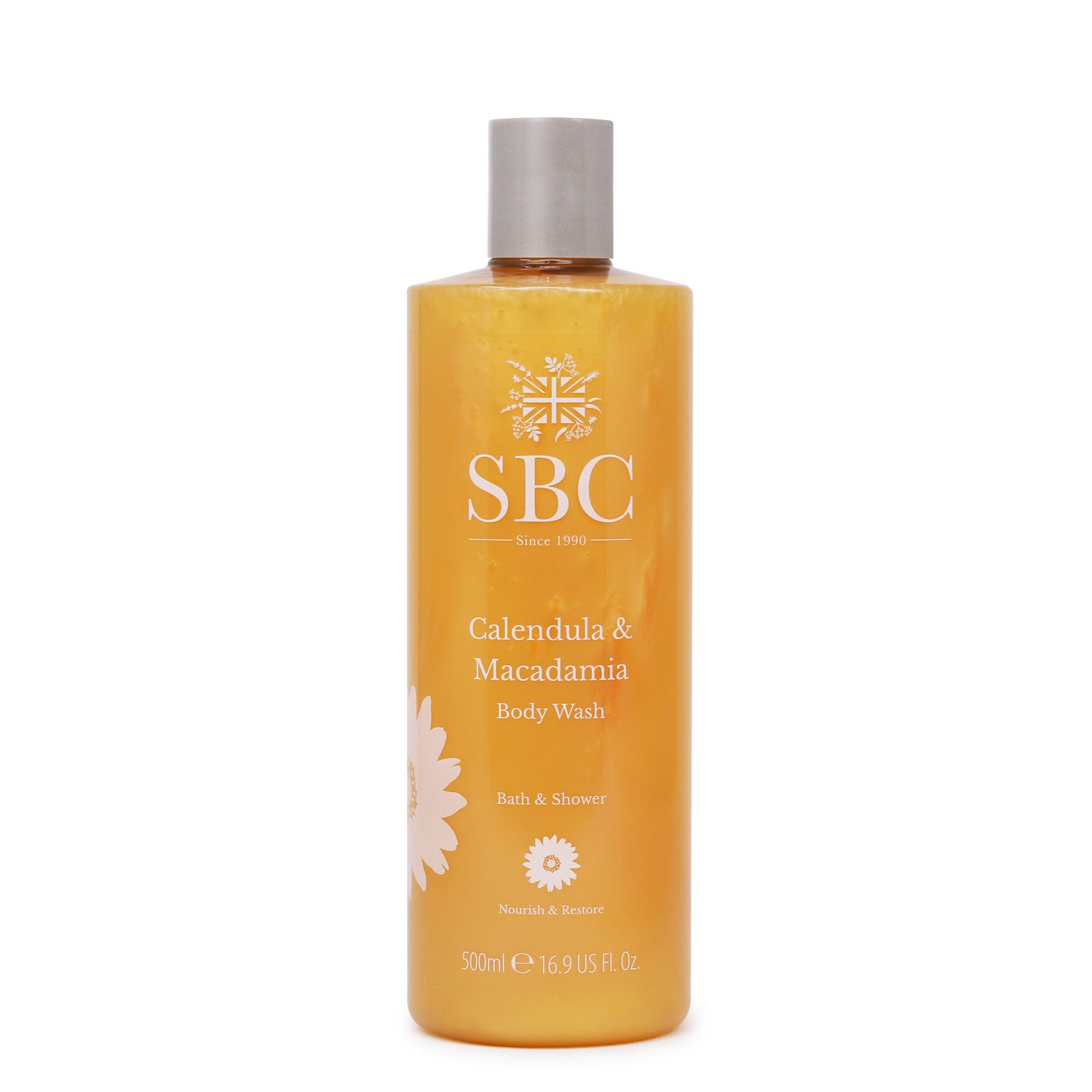 500ml SBC Skincare Calendula & Macadamia Body Wash
