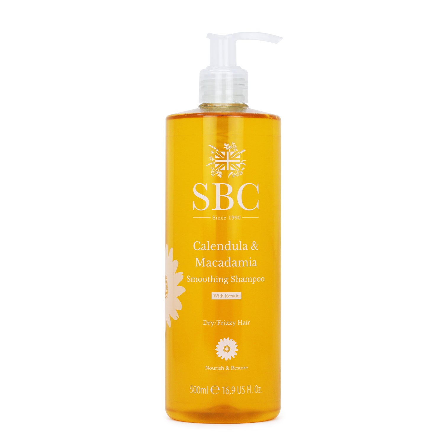 500ml SBC Skincare Calendula & Macadamia Smoothing Shampoo