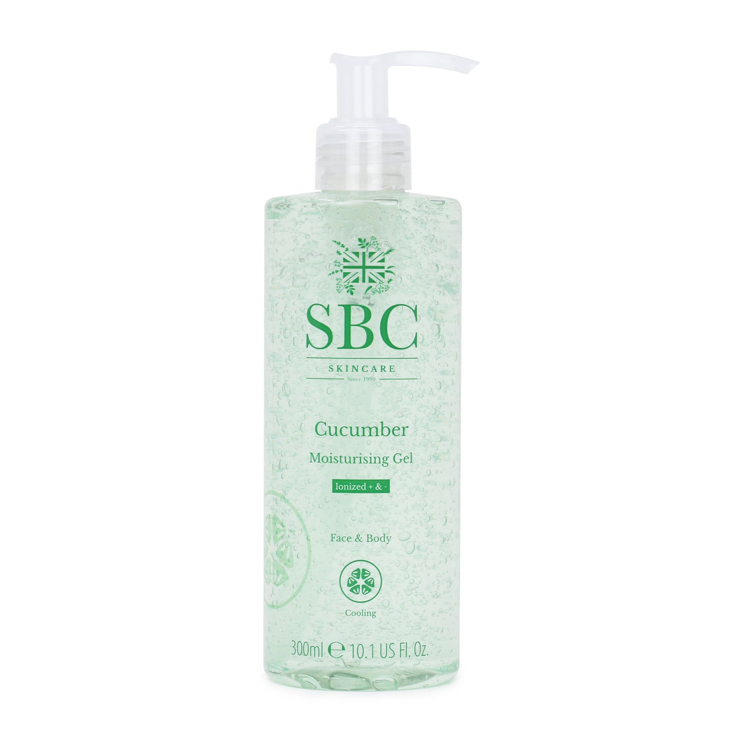 SBC Skincare's Cucumber Moisturising Gel  300ml on a white background