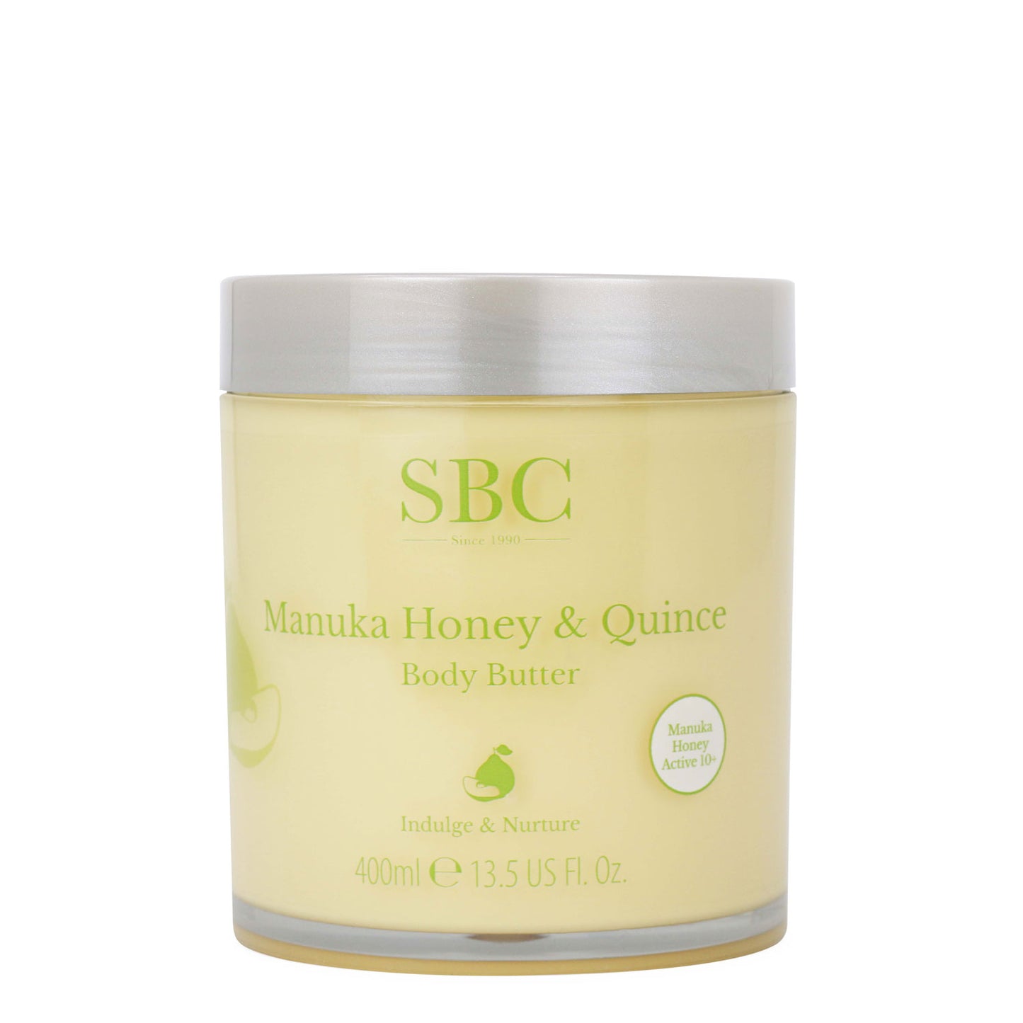 400ml Manuka Honey & Quince Body Butter on a white background