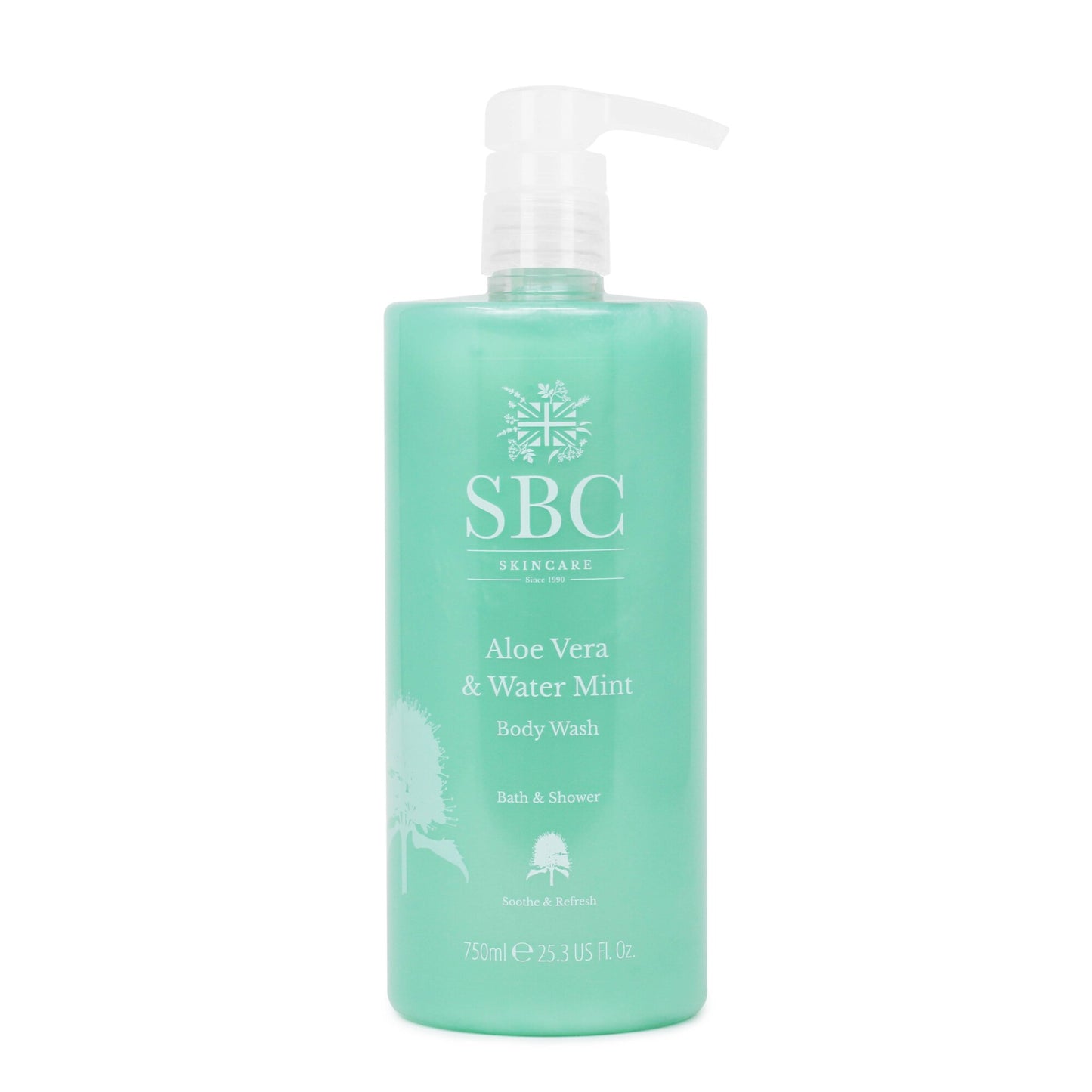 750ml SBC Skincare Aloe Vera & Watermint Body Wash