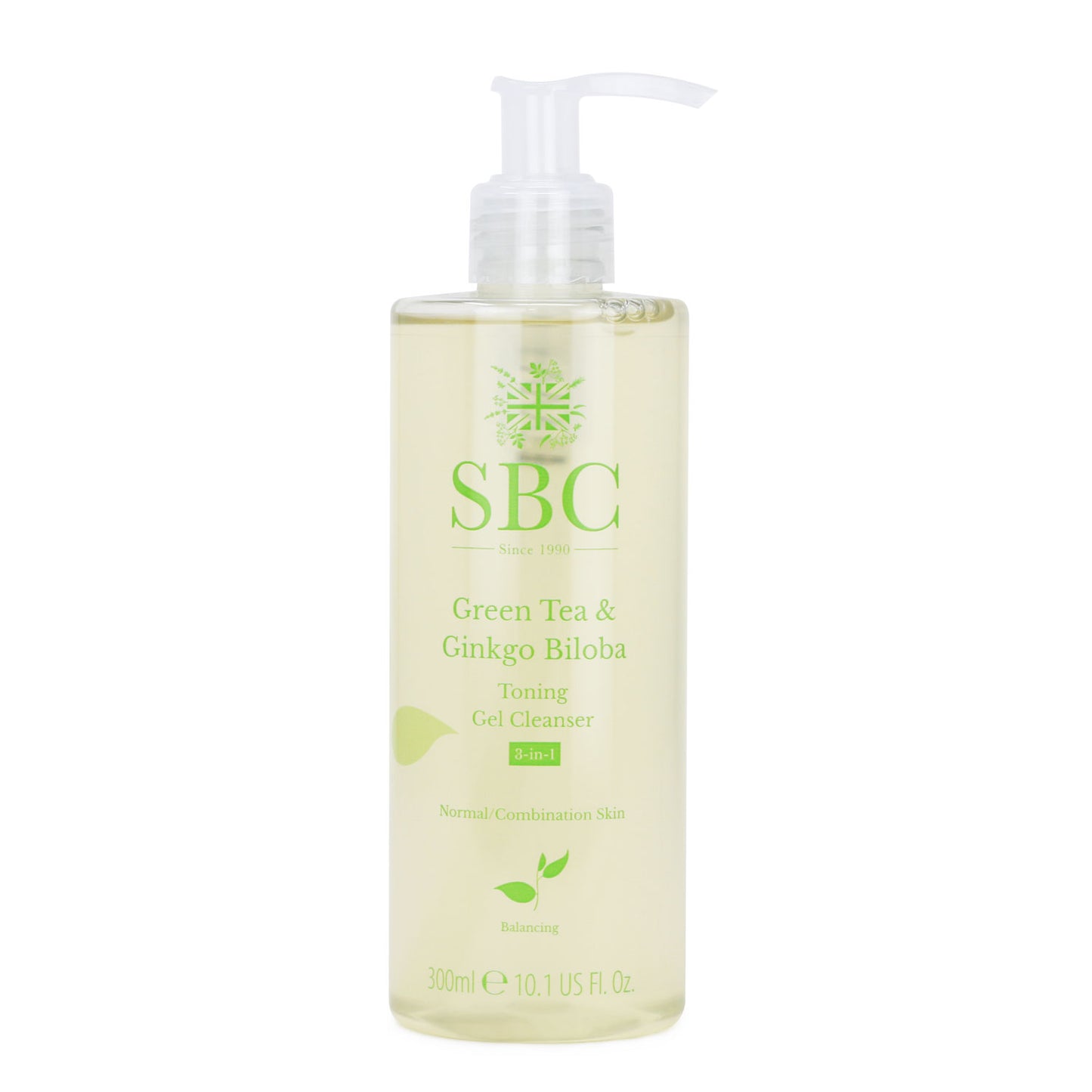 300ml Green Tea & Ginkgo Biloba Toning Gel Cleanser on a white background 