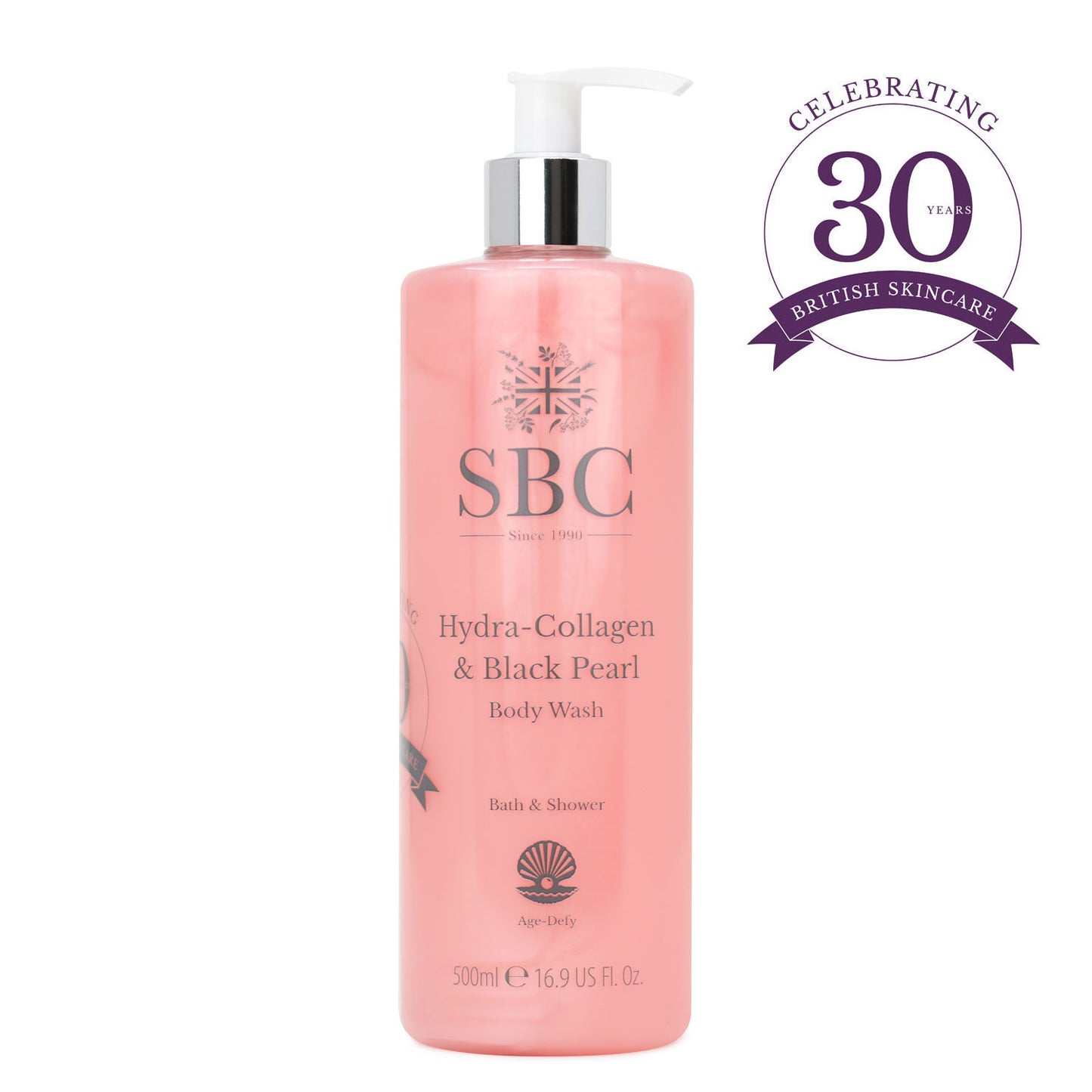 500ml Hydra-Collagen & Black Pearl Body Wash on a white background 