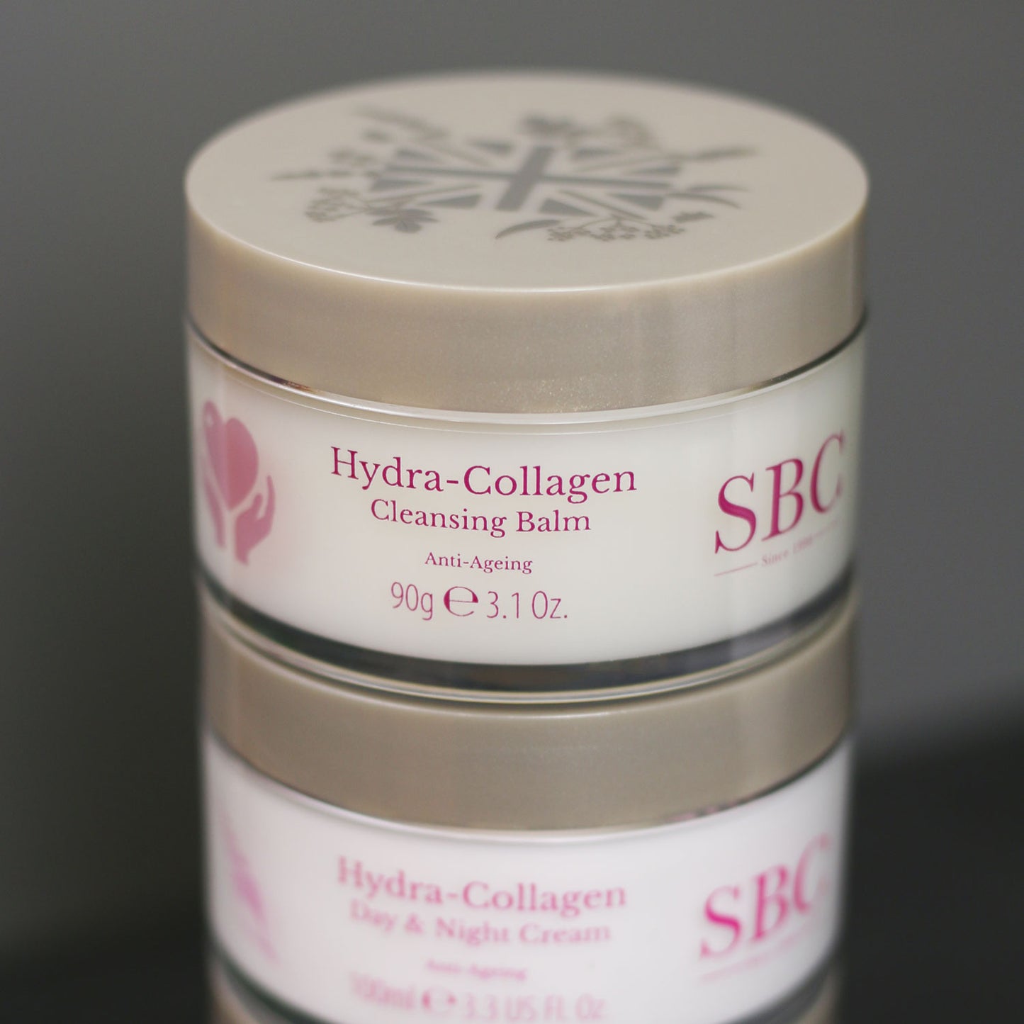Hydra-Collagen Cleansing Balm on top of a Hydra-Collagen Day & night Cream