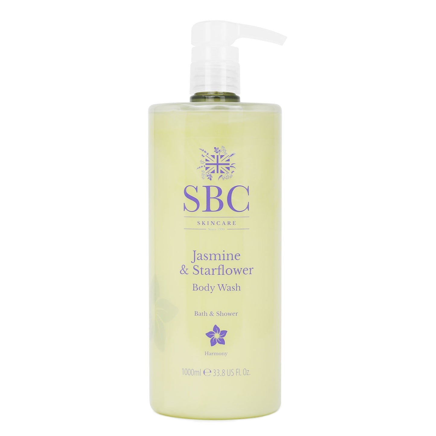 1000ml Jasmine & Starflower Body Wash on a white background 