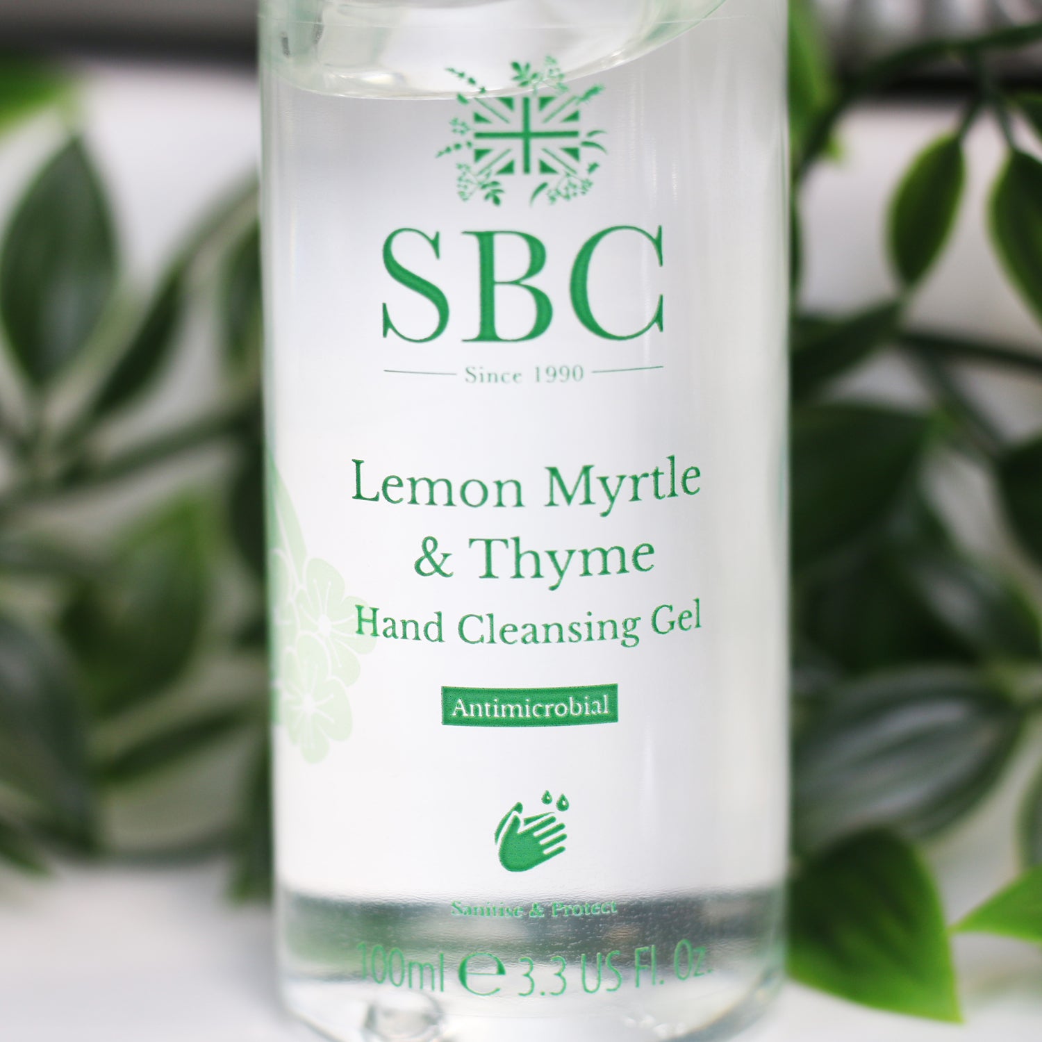 100ml  Lemon Myrtle & Thyme Hand Cleansing Gel close up 