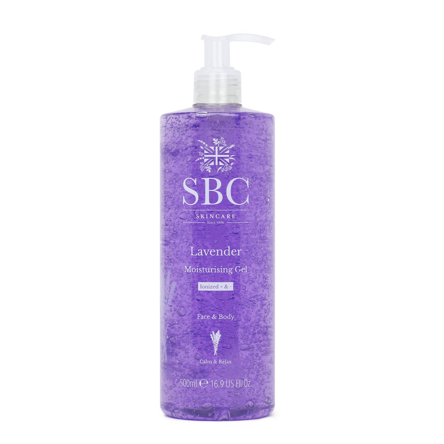 500ml Lavender Moisturising Gel on a white background 