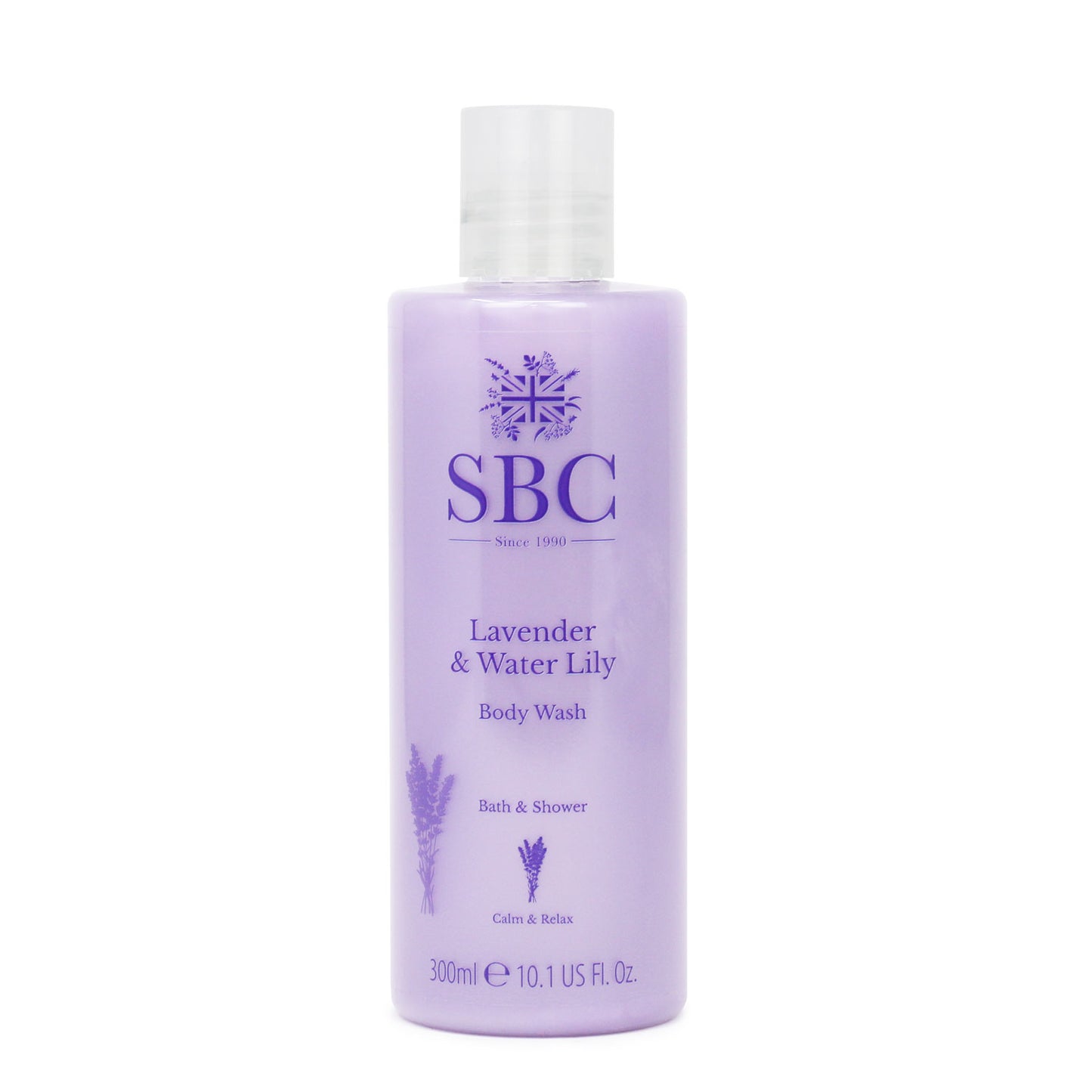 300ml Lavender & Water Lily Body Wash on a white background