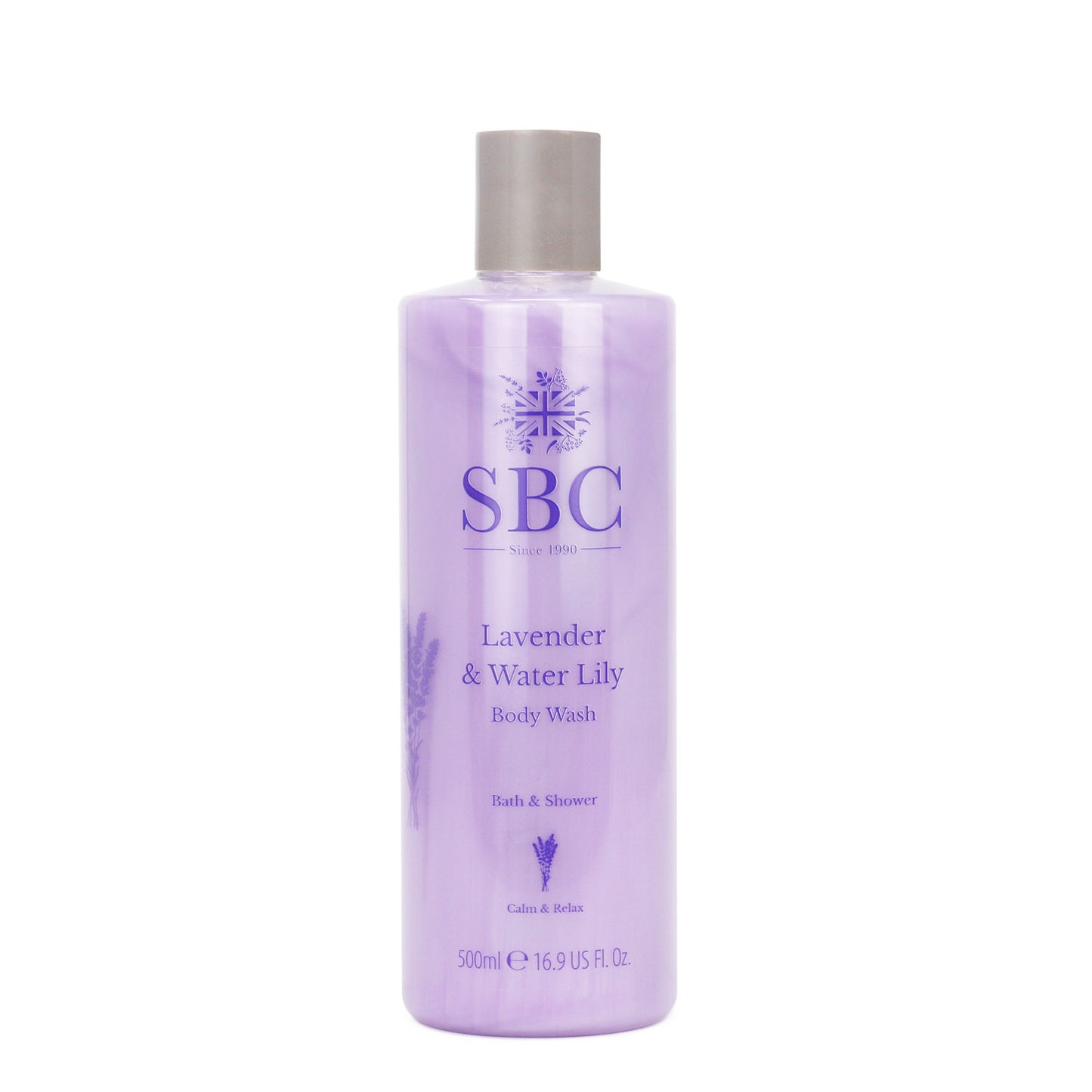 500ml Lavender & Water Lily Body Wash on a white background