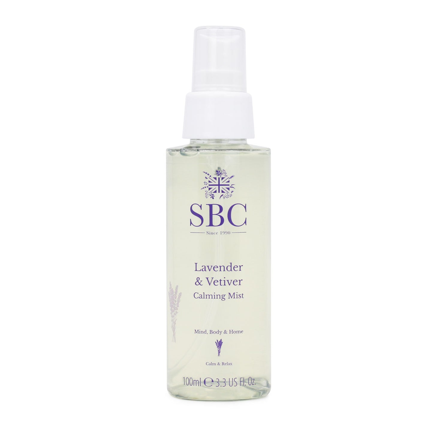 100ml Lavender & Vetiver Calming Mist on a white background