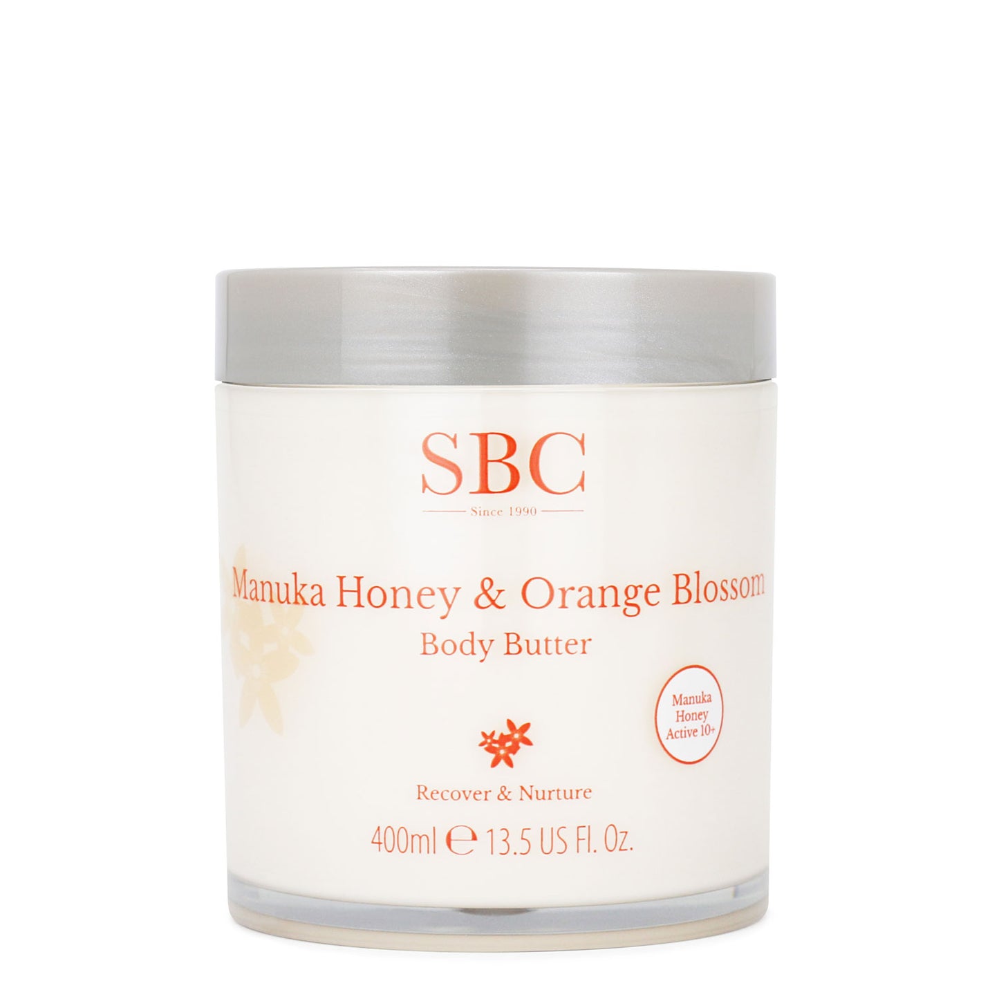 Manuka Honey & Orange Blossom Body Butter 400ml on a white background