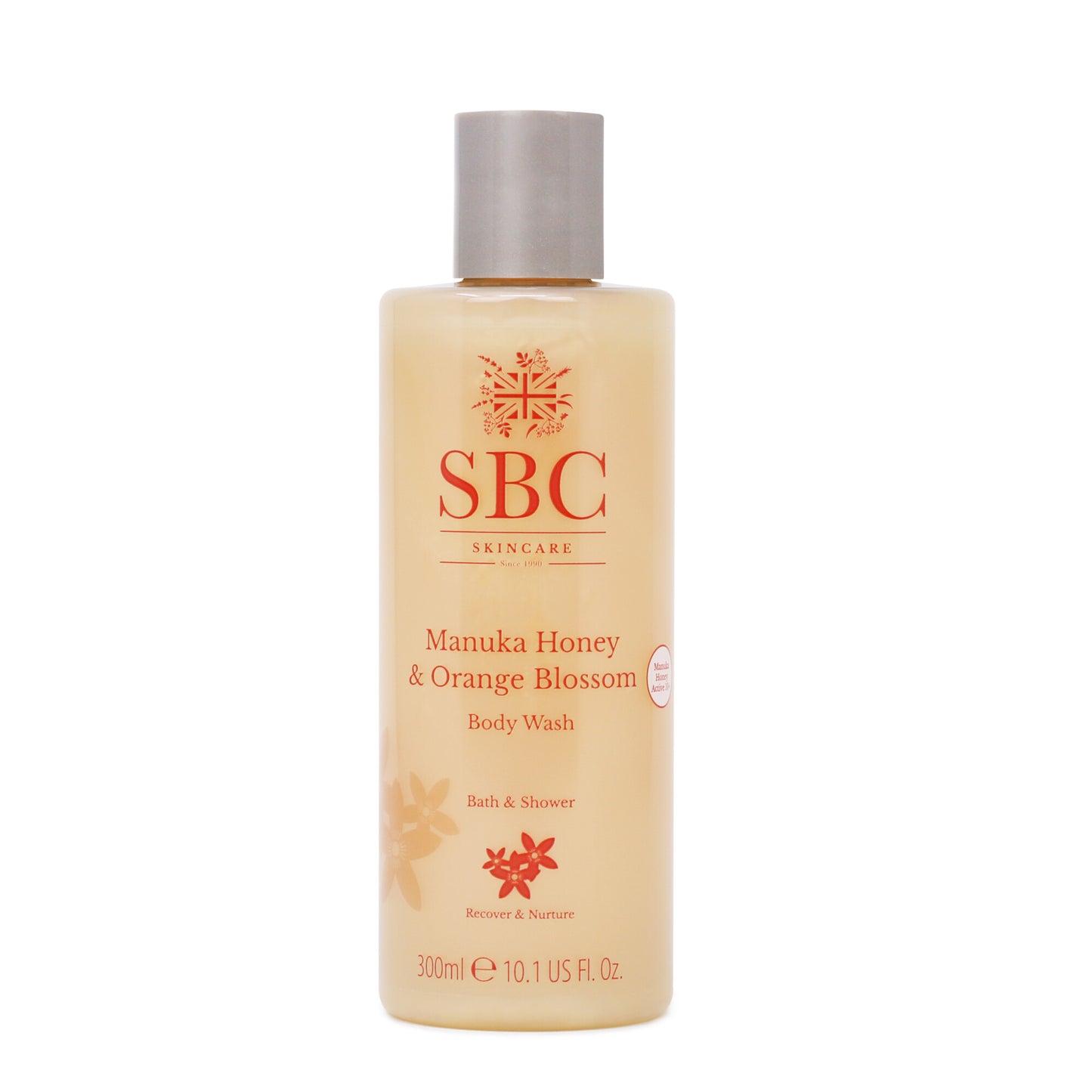 Manuka Honey & Orange Blossom Body Wash 300ml on a white background